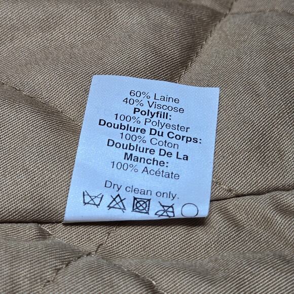 J Crew Pea Coat Mens Small Navy Wool Blend Quilted Lined Double Breasted Jacket - Picture 12 of 12